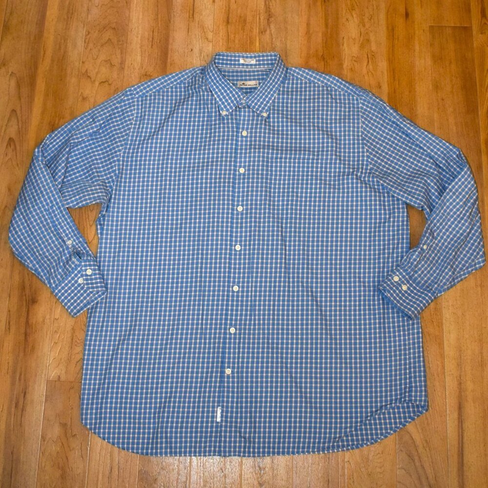 Peter Millar Long Sleeve Button Up Plaid Shirt‎ Sz XXL